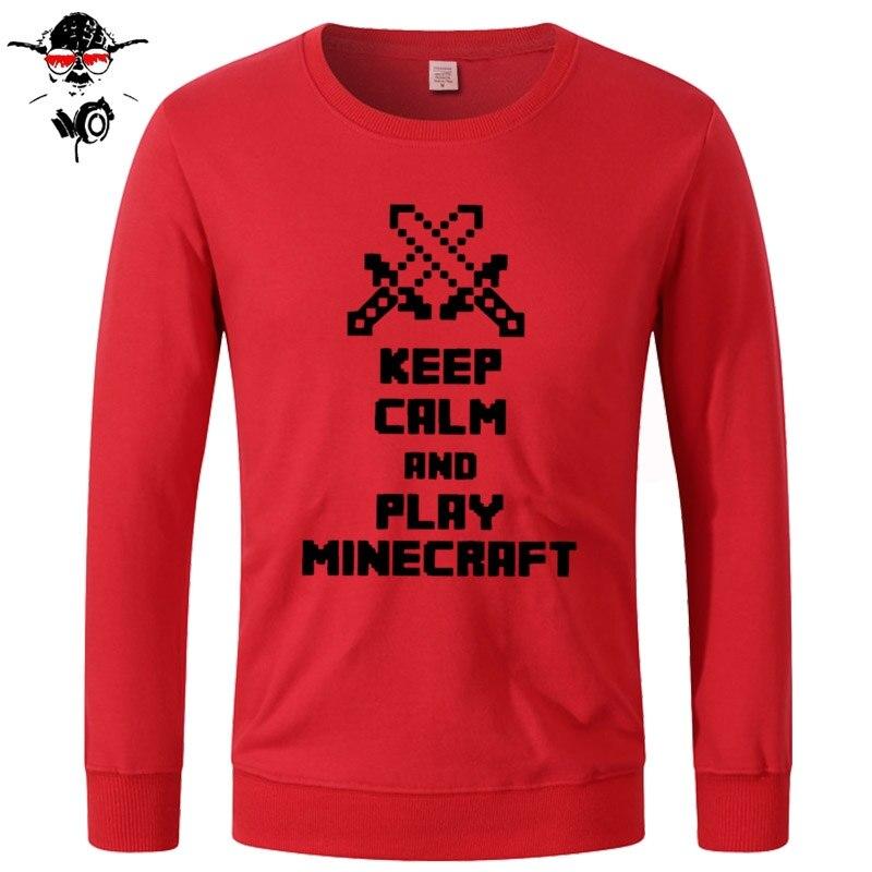 Minecraft Hoodie Tops Sweatshirts Unisex Keep Calm and Play Minecraft Cotton Funny - Lusy Store