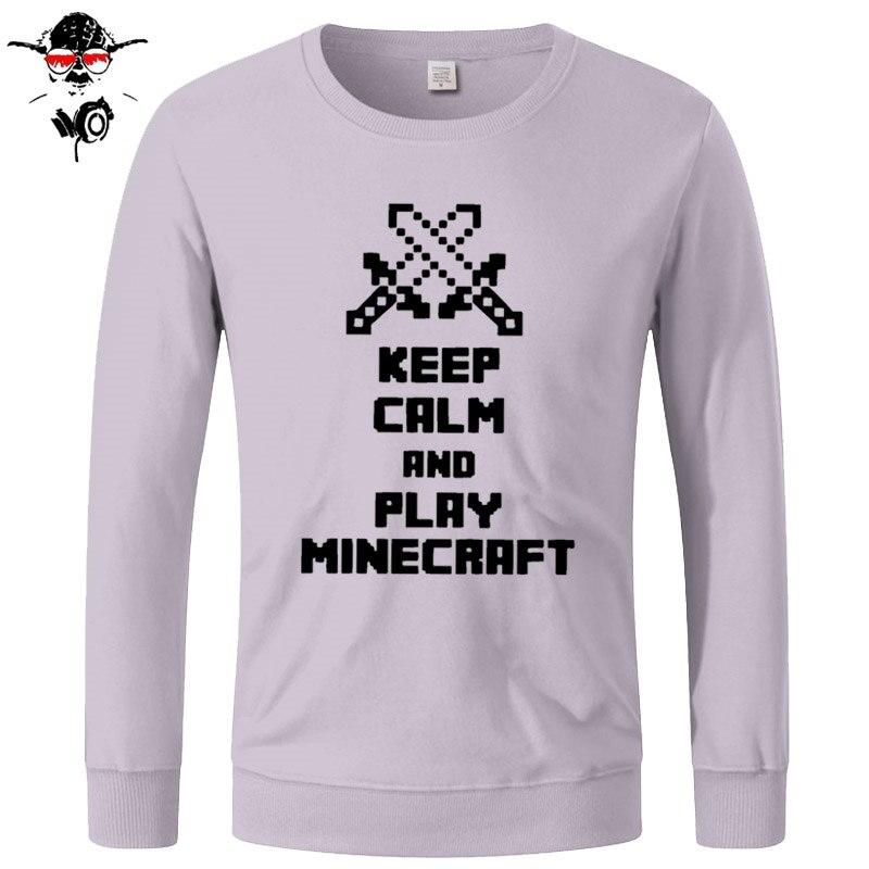 Minecraft Hoodie Tops Sweatshirts Unisex Keep Calm and Play Minecraft Cotton Funny - Lusy Store
