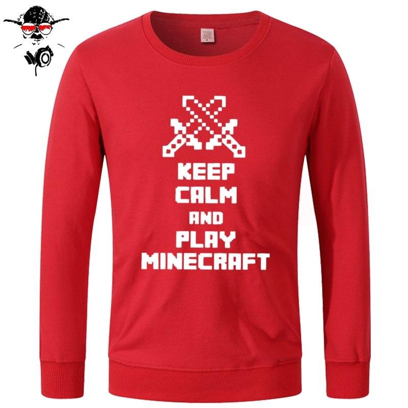 Minecraft Hoodie Tops Sweatshirts Unisex Keep Calm and Play Minecraft Cotton Funny - Lusy Store