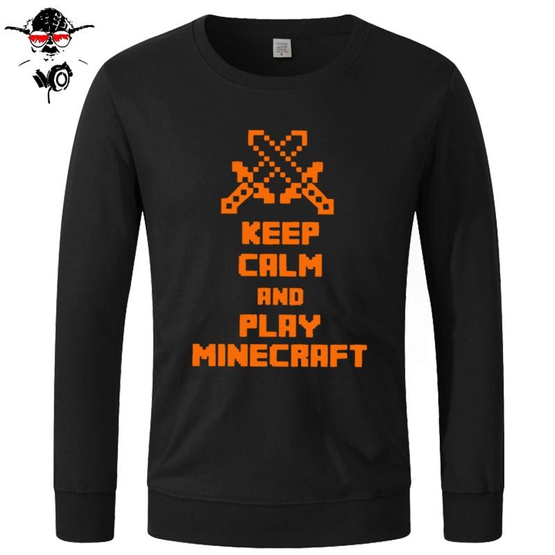 Minecraft Hoodie Tops Sweatshirts Unisex Keep Calm and Play Minecraft Cotton Funny - Lusy Store