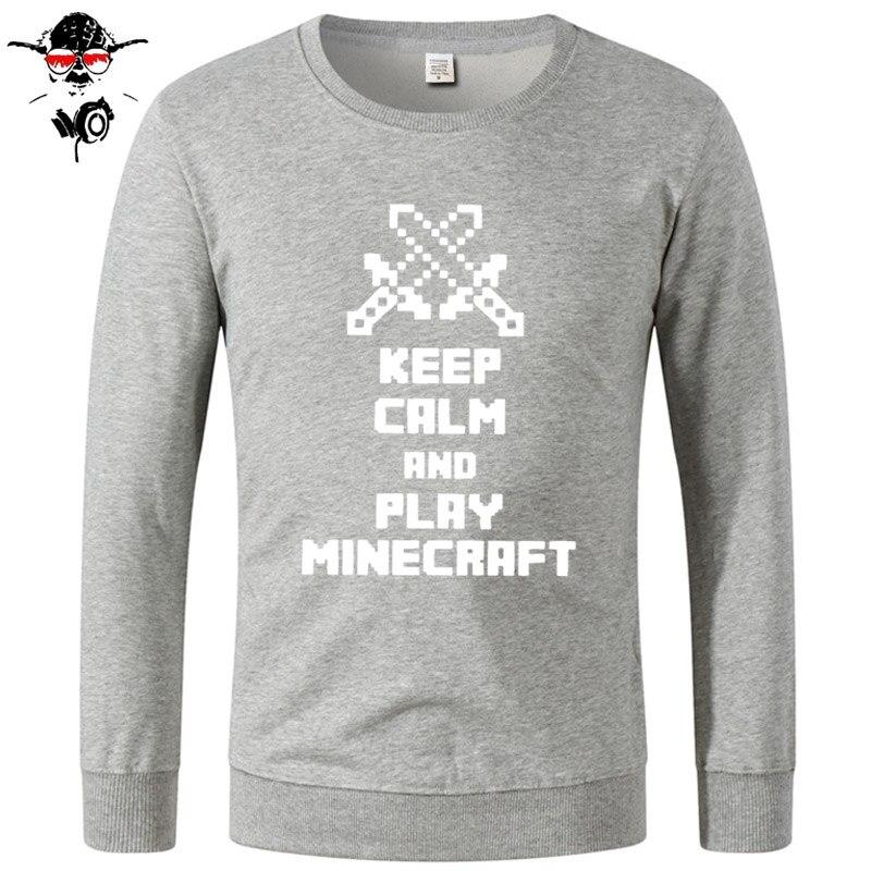 Minecraft Hoodie Tops Sweatshirts Unisex Keep Calm and Play Minecraft Cotton Funny - Lusy Store