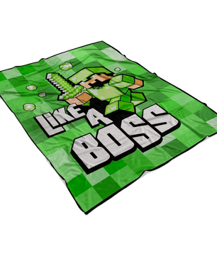 Minecraft Like A Boss 3D Fleece Blanket Lightweight Supremely Soft & Cozy - Lusy Store