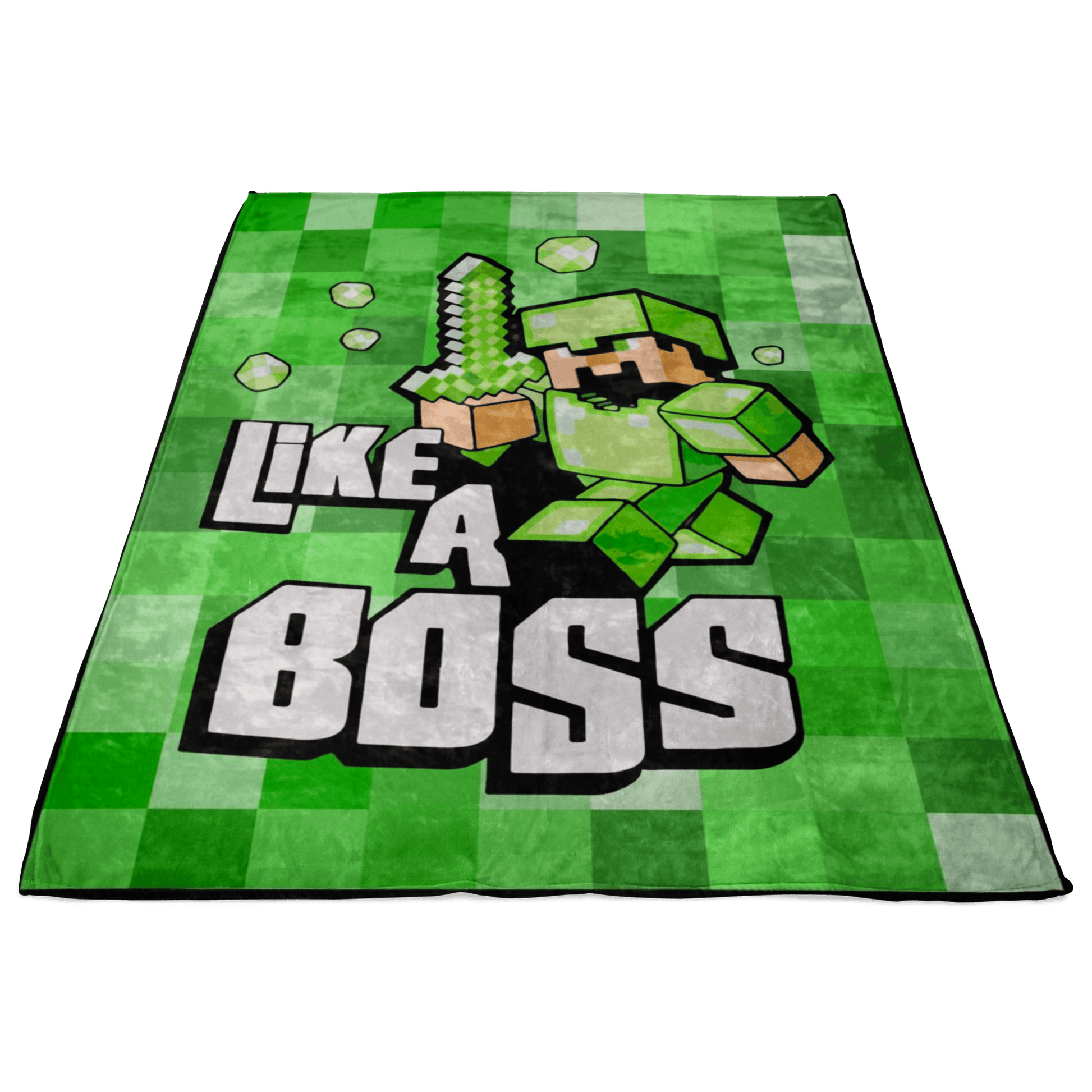 Minecraft Like A Boss 3D Fleece Blanket Lightweight Supremely Soft & Cozy - Lusy Store
