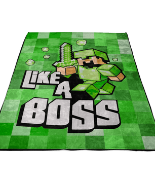 Minecraft Like A Boss 3D Fleece Blanket Lightweight Supremely Soft & Cozy - Lusy Store
