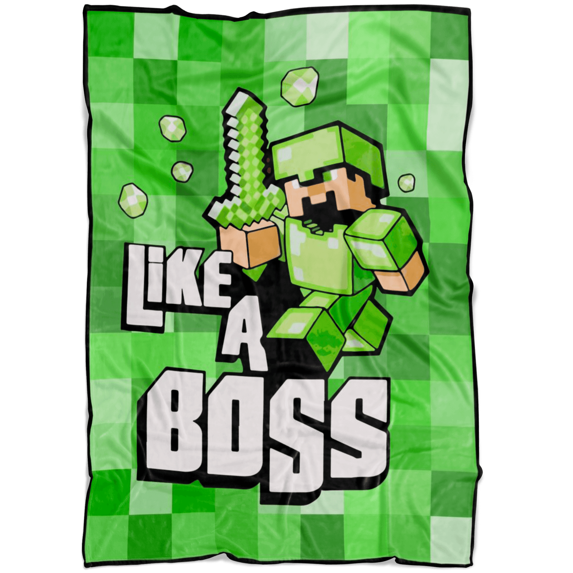 Minecraft Like A Boss 3D Fleece Blanket Lightweight Supremely Soft & Cozy - Lusy Store