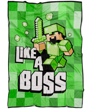 Minecraft Like A Boss 3D Fleece Blanket Lightweight Supremely Soft & Cozy - Lusy Store