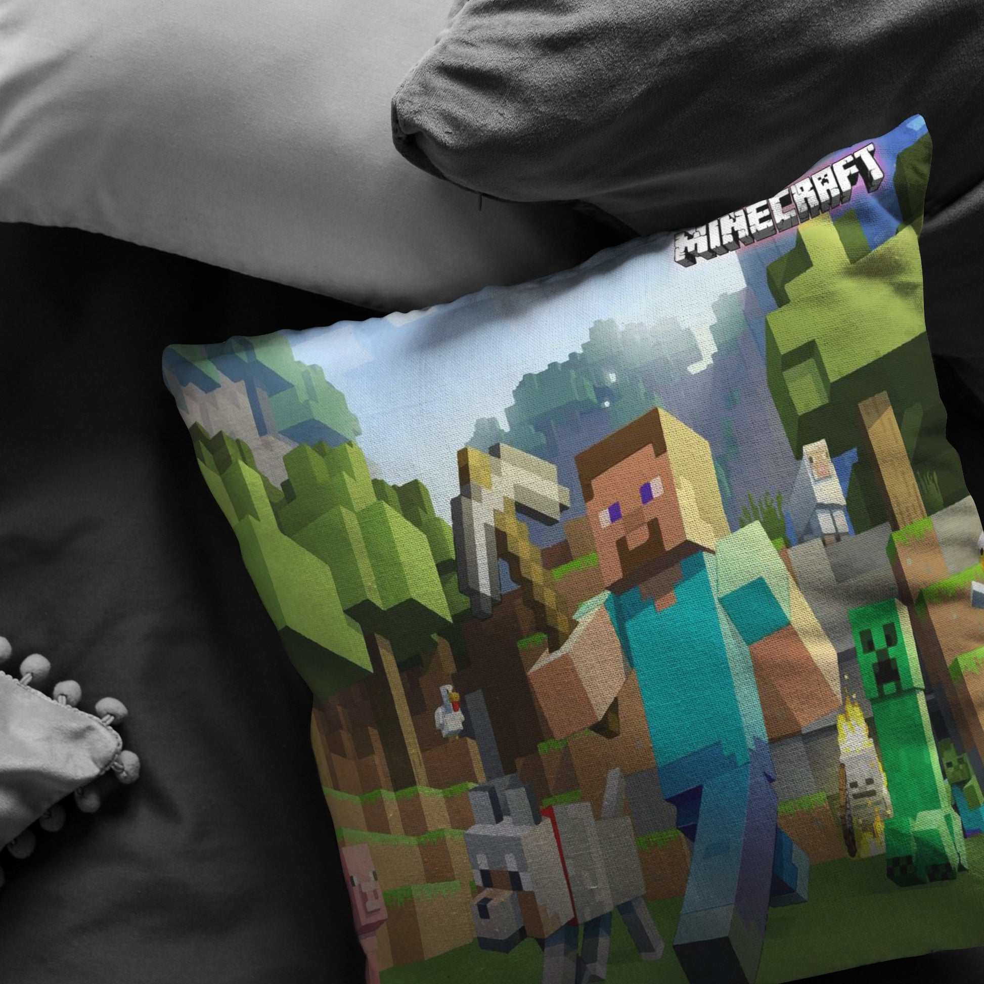 Minecraft pillow sky blue - Lusy Store