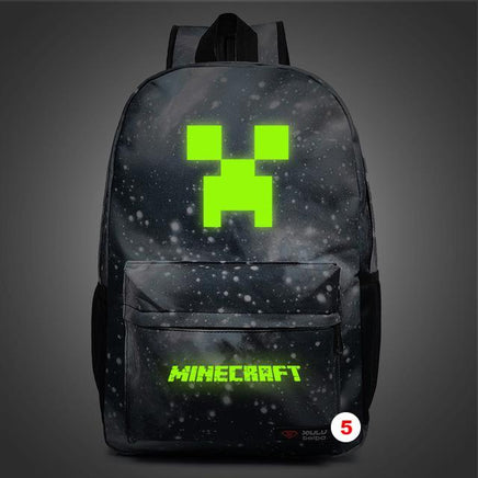 Minecraft Plaid Creepers Boy Girl School Bag Teenagers Canvas 5 45CMX31CMX13CM