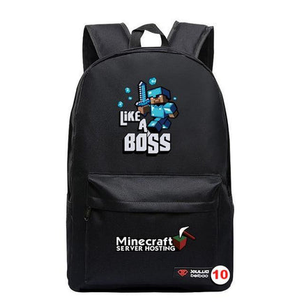 Minecraft Plaid Creepers Boy Girl School Bag Teenagers Canvas 10 45CMX31CMX13CM