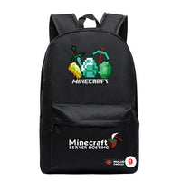 Minecraft Plaid Creepers Boy Girl School Bag Teenagers Canvas 9 45CMX31CMX13CM