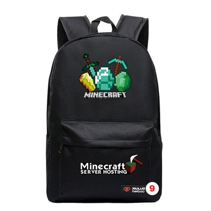 Minecraft Plaid Creepers Boy Girl School Bag Teenagers Canvas 9 45CMX31CMX13CM