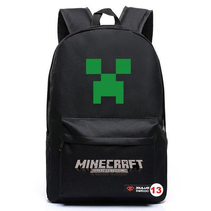 Minecraft Plaid Creepers Boy Girl School Bag Teenagers Canvas 13 45CMX31CMX13CM