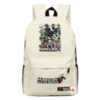 Minecraft Plaid Creepers Boy Girl School Bag Teenagers Canvas 15 45CMX31CMX13CM