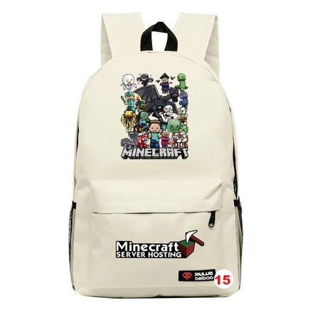 Minecraft Plaid Creepers Boy Girl School Bag Teenagers Canvas 15 45CMX31CMX13CM