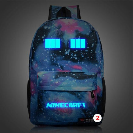 Minecraft Plaid Creepers Boy Girl School Bag Teenagers Canvas 2 45CMX31CMX13CM