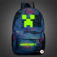 Minecraft Plaid Creepers Boy Girl School Bag Teenagers Canvas 4 45CMX31CMX13CM