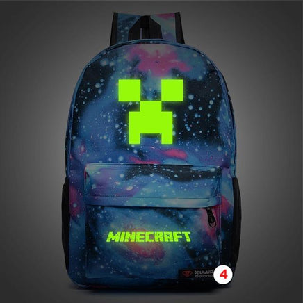 Minecraft Plaid Creepers Boy Girl School Bag Teenagers Canvas 4 45CMX31CMX13CM