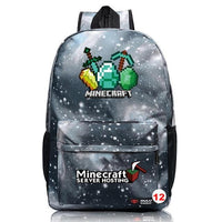 Minecraft Plaid Creepers Boy Girl School Bag Teenagers Canvas 7 45CMX31CMX13CM