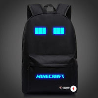 Minecraft Plaid Creepers Boy Girl School Bag Teenagers Canvas 1 45CMX31CMX13CM