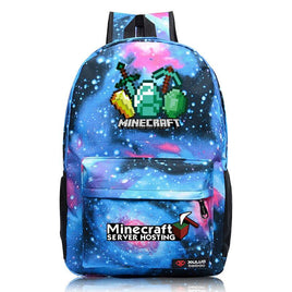 Minecraft Plaid Creepers Boy Girl School Bag Teenagers Canvas