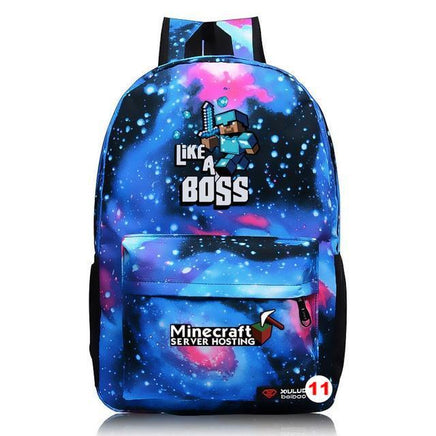 Minecraft Plaid Creepers Boy Girl School Bag Teenagers Canvas 11 45CMX31CMX13CM