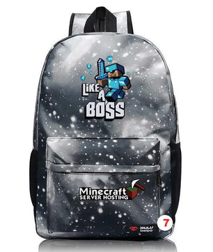 Minecraft Plaid Creepers Boy Girl School Bag Teenagers Canvas - Lusy Store