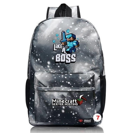 Minecraft Plaid Creepers Boy Girl School Bag Teenagers Canvas 12 45CMX31CMX13CM