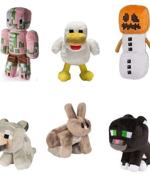 Minecraft Plush Stuffed Toys Snow Golem Steve Zombie Wolf Ocelot Rabbit Chicken Plush Toy - Lusy Store