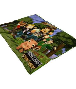 Minecraft Ray Tracing Story Mode Large Fleece Blanket 3D Unique - Lusy Store