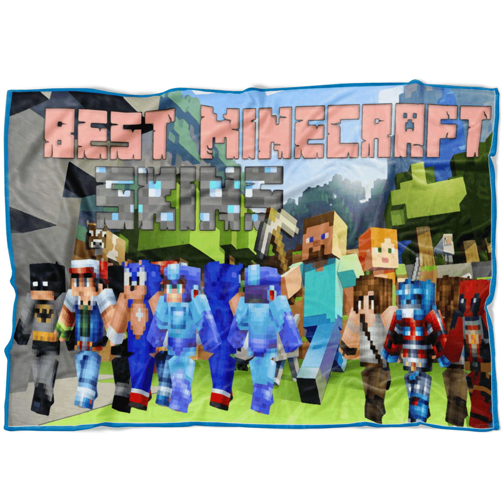 Minecraft Skin Fleece Blanket Lightweight  Supremely Soft & Cozy Fleece Lightweight Funny - Lusy Store