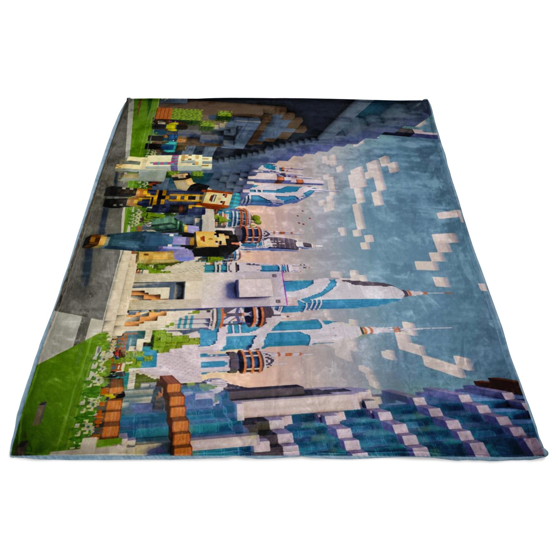 Minecraft Story Mode Season 2 Cities Fleece Blanket Lightweight Supremely Soft & Cozy - Lusy Store