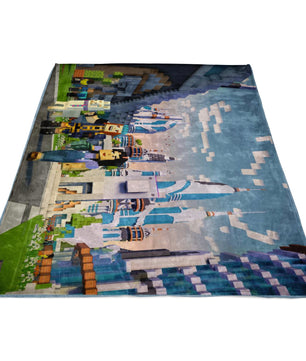 Minecraft Story Mode Season 2 Cities Fleece Blanket Lightweight Supremely Soft & Cozy - Lusy Store