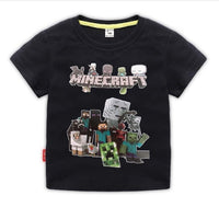 Minecraft T Shirt Children's Clothing Short Sleeved TE15 Black