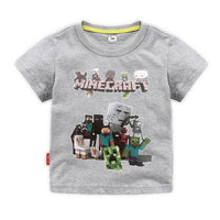 Minecraft T Shirt Children's Clothing Short Sleeved TE15 Grey