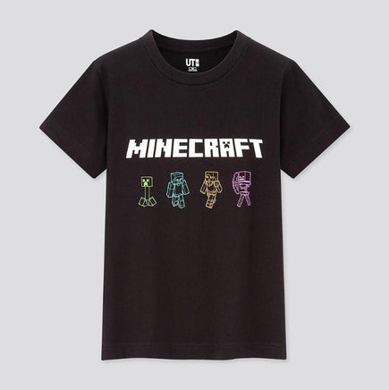 Minecraft T Shirt Round Neck Short Sleeve Cotton Casual Unisex Black