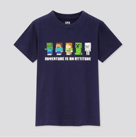 Minecraft T Shirt Round Neck Short Sleeve Cotton Casual Unisex Blue