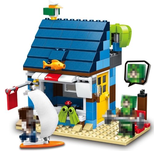 Minecraft toys lego My World Series Beach House Mind World Building Blocks Ocean - Lusy Store