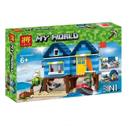 Minecraft toys lego My World Series Beach House Mind World Building Blocks Ocean - Lusy Store