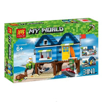 Minecraft toys lego My World Series Beach House Mind World Building Blocks Ocean - Lusy Store