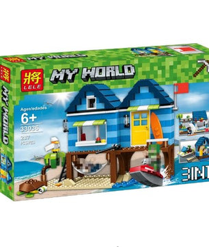 Minecraft toys lego My World Series Beach House Mind World Building Blocks Ocean - Lusy Store
