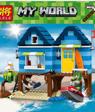 Minecraft toys lego My World Series Beach House Mind World Building Blocks Ocean - Lusy Store