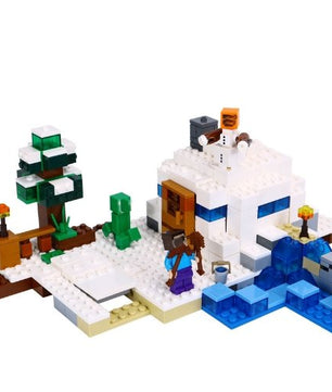 Minecraft toys lego the snow hide out Educational toys hobbies for children - Lusy Store