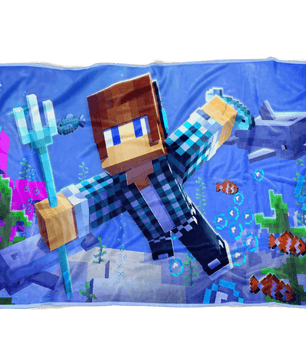 Minecraft Under The Ocean Fleece Blanket Lightweight Supremely Soft - Lusy Store