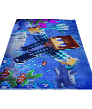 Minecraft Under The Ocean Fleece Blanket Lightweight Supremely Soft - Lusy Store