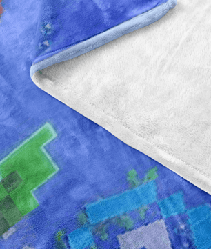 Minecraft Under The Ocean Fleece Blanket Lightweight Supremely Soft - Lusy Store