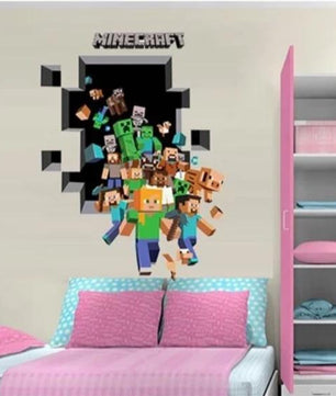 Minecraft Wall Stickers For Kids Room Decal Home 3D - Lusy Store