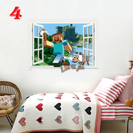 Minecraft Wall Stickers For Kids Room Decal Home 3D 4