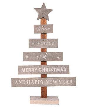Mini Wooden Merry Christmas Tree Desk Table Decor Pendants - Lusy Store