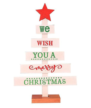 Mini Wooden Merry Christmas Tree Desk Table Decor Pendants - Lusy Store