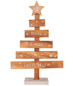 Mini Wooden Merry Christmas Tree Desk Table Decor Pendants - Lusy Store